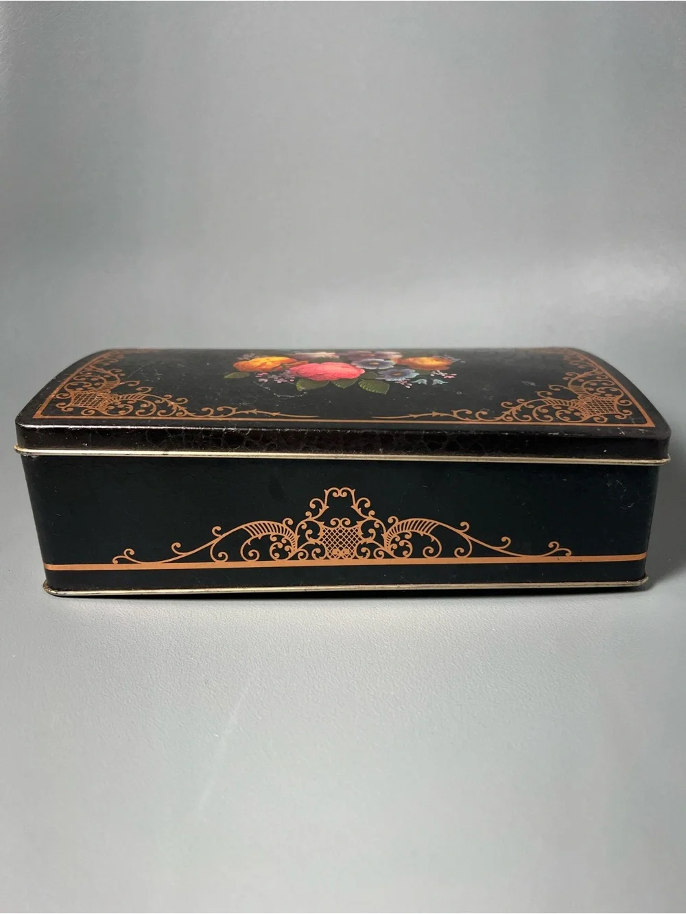 Floral Tin Container
